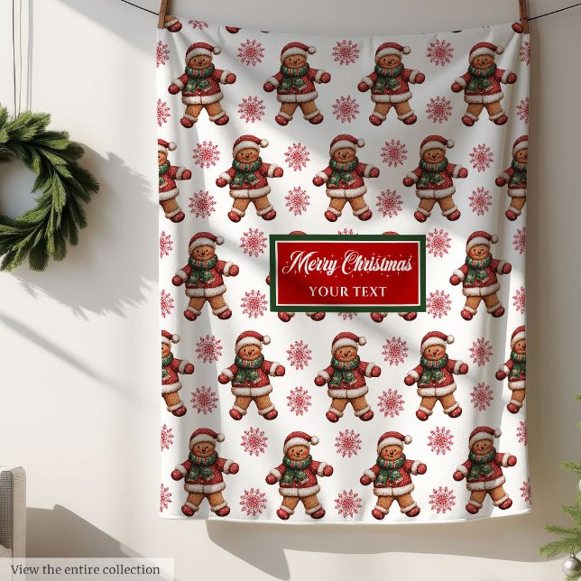 Red Green Blanket-Geschenk mit Ihrem Namen 🎁 Fleecedecke (Festive Red Green Blanket Gift with Your Name 🎁)