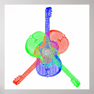 Red Green & Blue Gitarren Poster