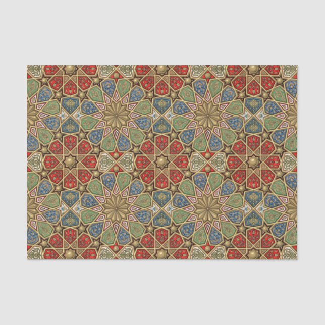 Red Green Blue Imitate Gold Arabic Art Patches Seidenpapier (Vorderseite)