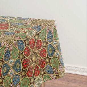 Red Green Blue Imitate Gold Arabic Art Patches Tischdecke