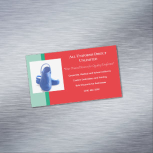 Red Green Blue Medical Uniform Nurse Shoes Magnetische Visitenkarte