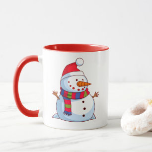 Red Green Blue White Christmas Snowman Tasse