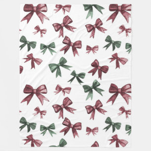 Red Green Bows Weihnachten Fleecedecke