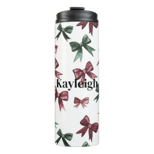 Red Green Bows Weihnachten Thermosbecher