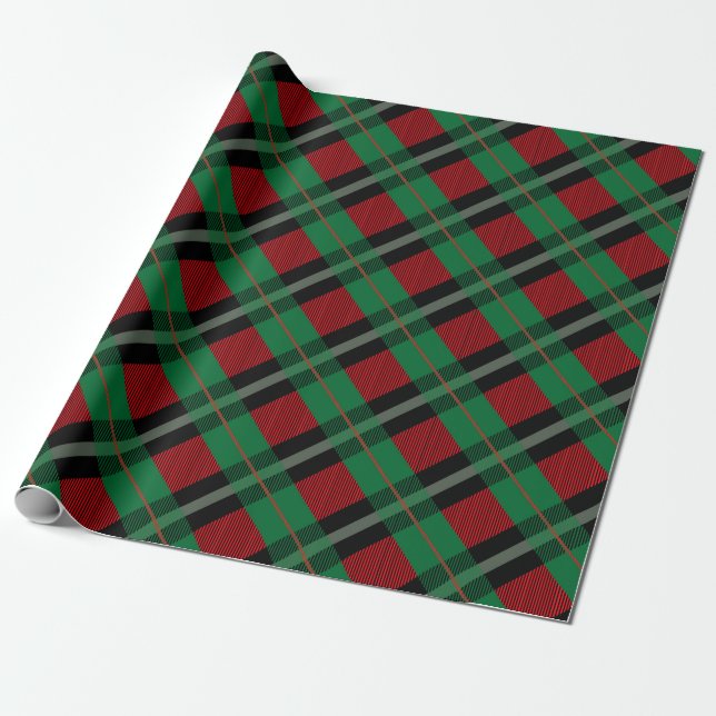 Red Green Buffalo Kariert Tartan Karierte Weihnach Geschenkpapier (Ungerollt)