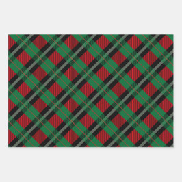 Red Green Buffalo Kariert Tartan Karierte Weihnach Geschenkpapier Set