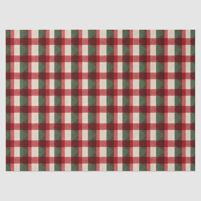 Red Green Buffalo Karierte Weihnachten Seidenpapier (Vorderseite)