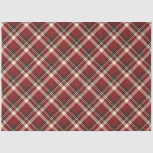 Red Green Buffalo Kariertes Muster Weihnachten Seidenpapier (Vorderseite)