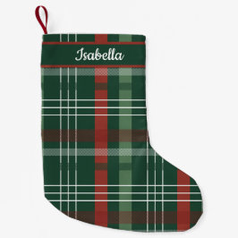 Red & Green Buffalo Plaid Personalized  Kleiner Weihnachtsstrumpf