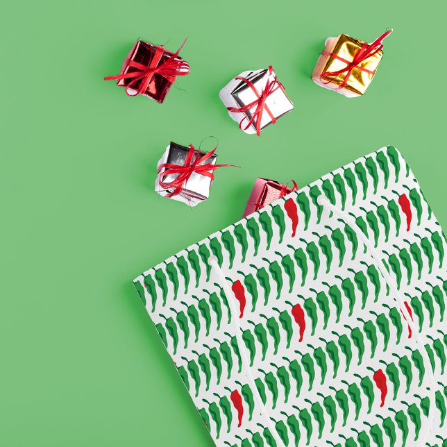 Red & Green Chile Pepper Pattern Mittlere Geschenktüte (Von Creator hochgeladen)