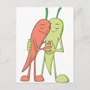 Red Green Chili Liebhaber Sweethearts Postkarte