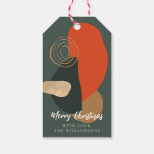 Red Green Christmas Abstrakt Custom Grußname Geschenkanhänger