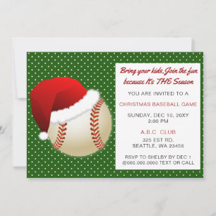 Red & Green Christmas Baseball Turnier Einladung
