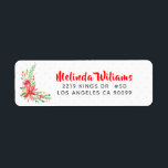 Red & Green Christmas Blume Bouquet<br><div class="desc">Elegante rot-grüne Weihnachtsansichten Blume Bouquet Aquarellbilder, anpassbare Weihnachtsanschrift mit Sugster moderner Schrift Typografie.</div>