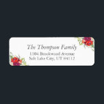 Red Green Christmas Floral Return Address Label<br><div class="desc">Nutzen Sie unsere Rücksendeadressen-Aufkleber mit Weihnachten-Blume und Kiefernästen, um Ihre Weihnachtskarten-Umschläge schön zu dekorieren. Der Wortlaut ist vollständig anpassbar - wenn Sie den Schriftart, die Farbe des Schriftartes, die Größe oder die Position der Textfelder ändern möchten, klicken Sie einfach auf den Button "Weitere Anpassungen vornehmen", um diese Dinge zu ändern....</div>