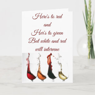 RED & GREEN CHRISTMAS - RED & WHITE FOR WEIN!!! FEIERTAGSKARTE