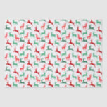 Red Green Christmas Reindeer Muster White Seidenpapier<br><div class="desc">Dieses bezaubernde Weihnachtswaschpapier zeichnet sich durch eine glänzende, rot-grüne Weihnachtsrentier-Silhouette aus. Dieses niedliche und festliche Design ist perfekt für die Urlaubssaison. Holen Sie sich noch heute Ihre Geschenke und machen Sie Ihre Geschenke ganz besonders!</div>