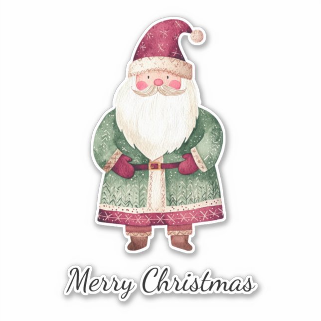 Red Green Christmas Santa Claus Aufkleber (Vorderseite)