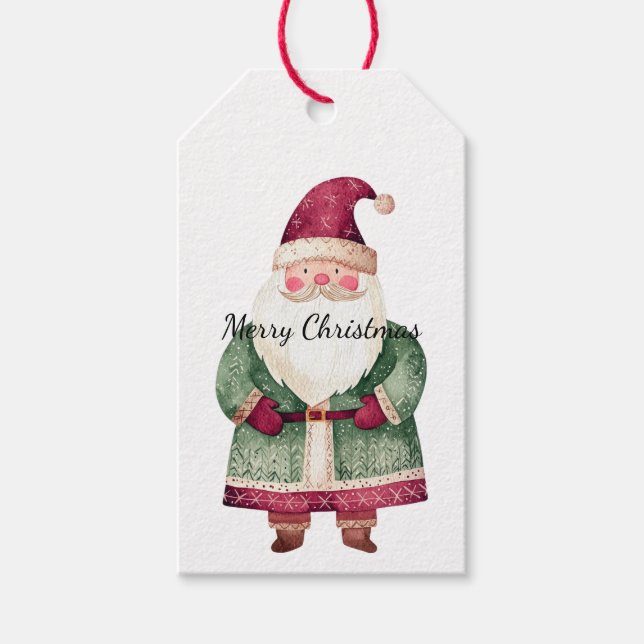 Red Green Christmas Santa Claus Geschenkanhänger (Vorderseite)