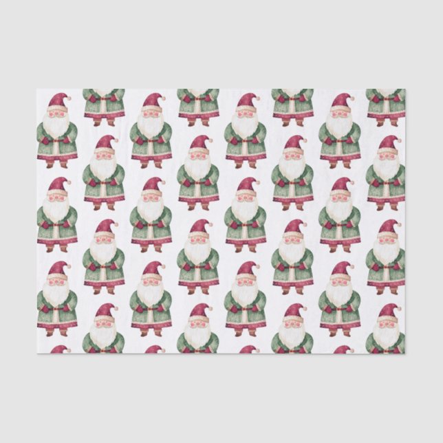 Red Green Christmas Santa Claus Seidenpapier (Vorderseite)