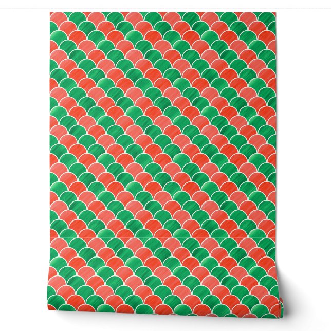 Red Green Christmas Scanner Muster Tapete (Abrollen)