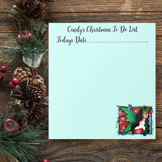 Red Green Christmas Solstice Fairy Notizblock (Von Creator hochgeladen)