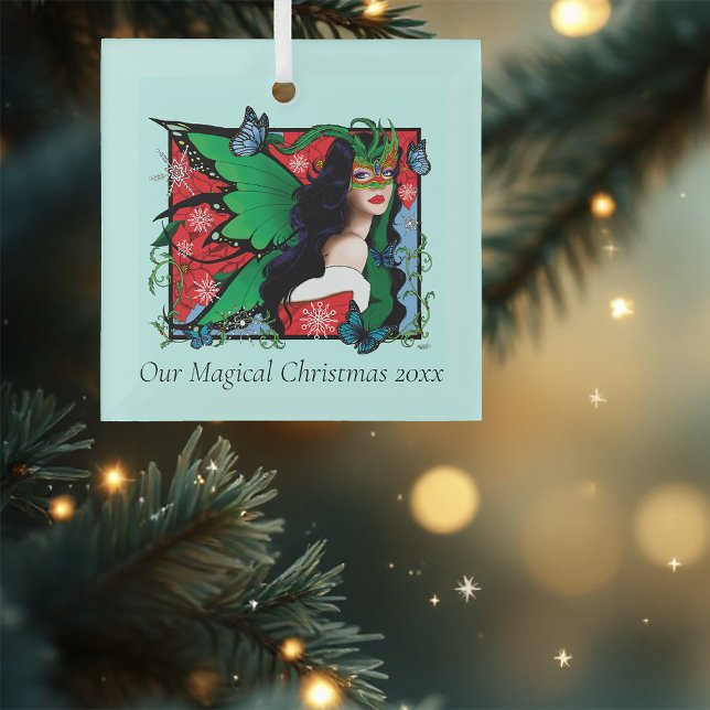 Red Green Christmas Solstice Fairy Ornament Aus Glas (Von Creator hochgeladen)