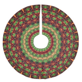 Red Green Christmas Tree Skirt Polyester Weihnachtsbaumdecke