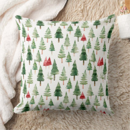 Red Green Christmas Trees Kissen