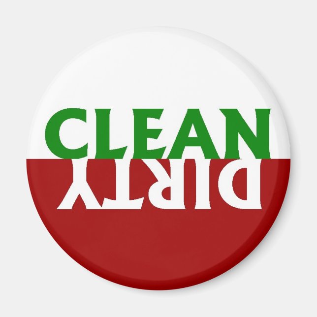 Red Green Clean Dirty Geschirrspüler Magnet (Vorne)