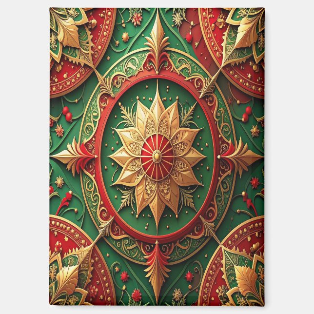 Red Green Decorative Christmas Holiday Magnet (Vorderseite)