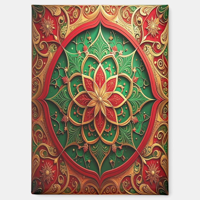 Red Green Decorative Christmas Holiday Magnet (Vorderseite)