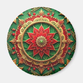 Red Green Decorative Christmas Holiday Magnet