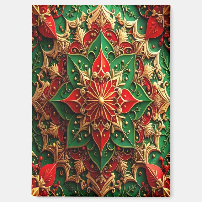Red Green Decorative Christmas Holiday Magnet (Vorderseite)