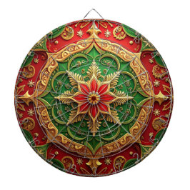 Red Green Decorative Floral Dartboard Dartscheibe