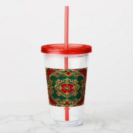 Red Green Decorative Holiday Acrylic Tumbler Acryltrinkbecher