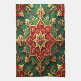 Red Green Decorative Holiday Kitchen Towel Geschirrtuch