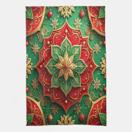 Red Green Decorative Holiday Kitchen Towel Geschirrtuch