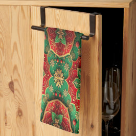 Red Green Decorative Holiday Kitchen Towel Geschirrtuch