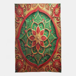 Red Green Decorative Holiday Kitchen Towel Geschirrtuch