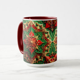 Red Green Decorative Holiday Mug Tasse