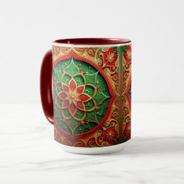 Red Green Decorative Holiday Mug Tasse