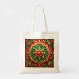 Red Green Decorative Holiday Tote Bag Tragetasche