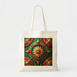 Red Green Decorative Holiday Tote Bag Tragetasche