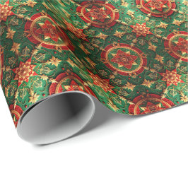 Red Green Decorative Holiday Wrapping Paper Geschenkpapier