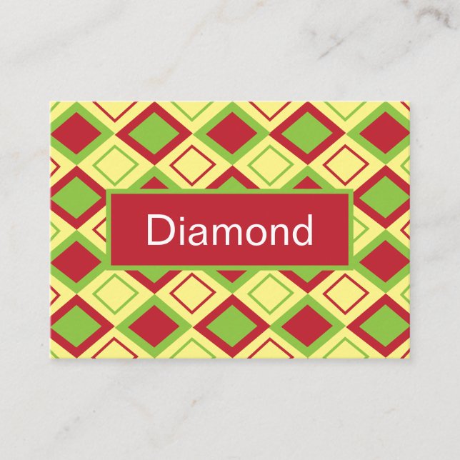 Red Green Diamond Geometric Visitenkarte (Vorderseite)
