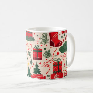 Red Green Festival Weihnachtsmuster Kaffeepause Ta Kaffeetasse