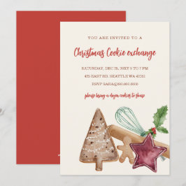 Red Green Festive Cookie Exchange Christmas Party Einladung