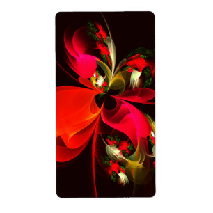 Red Green Floral Modern Abstrakt Art Pattern #02