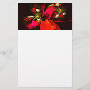 Red Green Floral Modern Abstrakt Art Pattern #02 Briefpapier